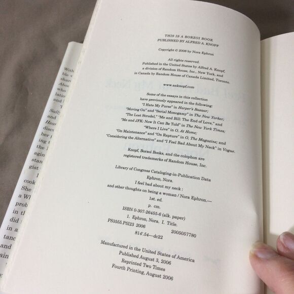 I Feel Bad About My Neck Nora Ephron 2006 Hardcover Essays Women Humor - Picture 2 of 3